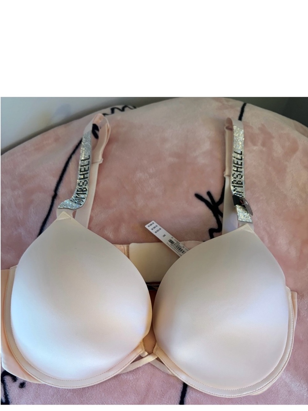 Victoria's Secret Light Pink Push-Up Bra with Embellished Straps